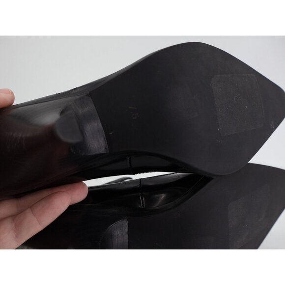 Jeffrey Campbell Mary Jane Pump Size 7.5 Black Patent Leather Kitten Heel Pointe - Picture 14 of 16